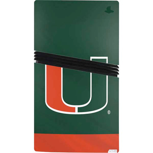 University of Miami Hurricanes Flag PS5 Pro Console Skin